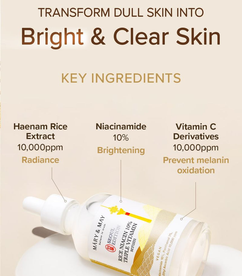 Mary&May - Rice Niacin 10% Triple Vitamin Serum 80ml