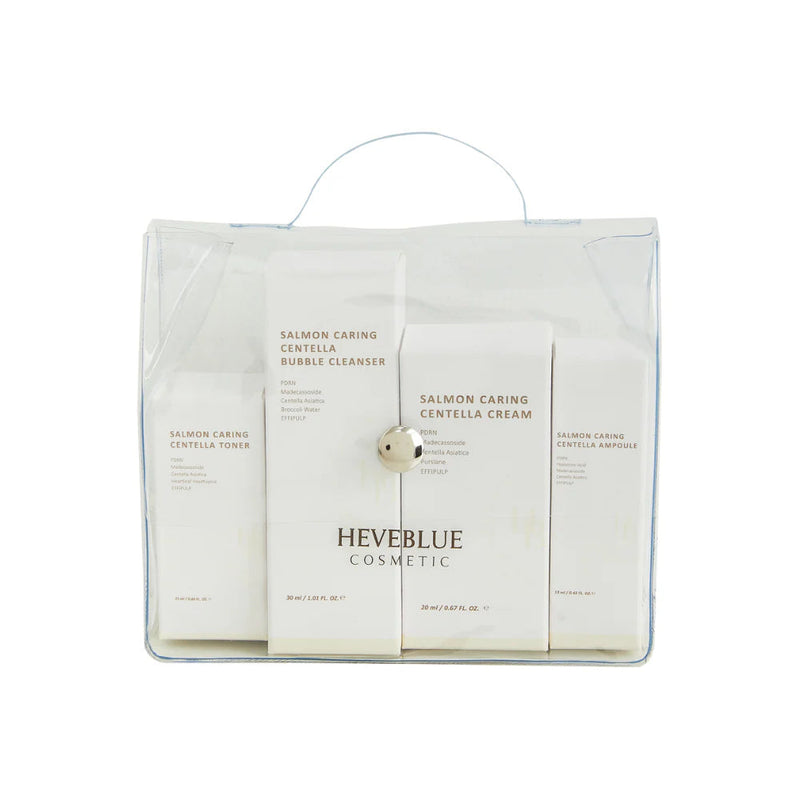 HEVEBLUE - Salmon Caring Centella Special Travel Kit Bag Set [4 pcs]
