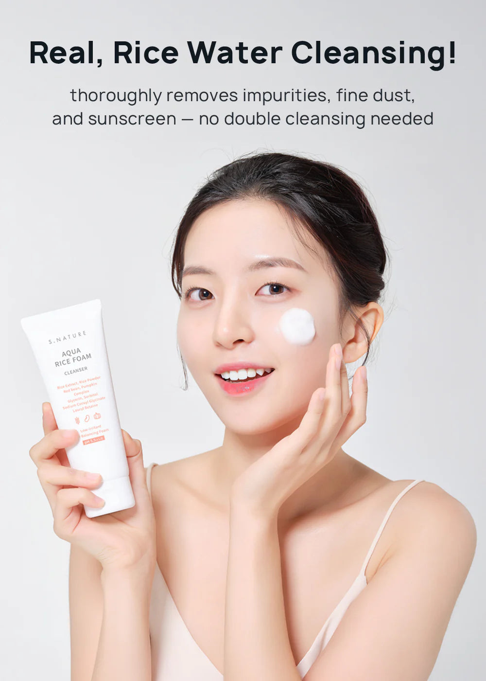 S.NATURE - Aqua Rice Foam Cleanser