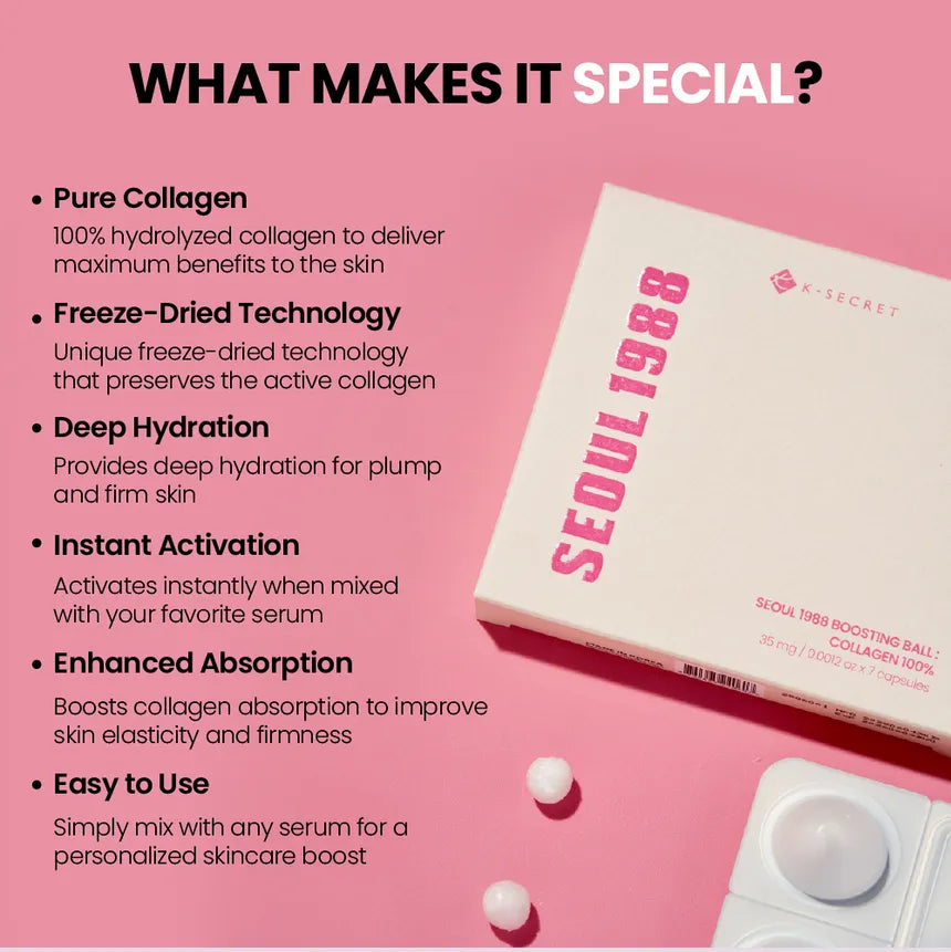 KSECRET - SEOUL 1988 Boosting Ball: Collagen 100% [0.0012oz x 7 capsules]